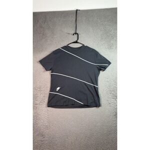 Nike Shirt Mens‎ XL Black Gray Swoosh Diagonal Stripe Athletic Tee Crewneck